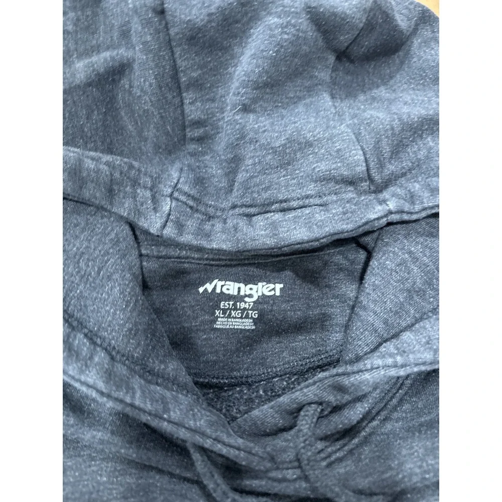 Wrangler Men's XL Charcoal Gray Pullover Hoodie Sweatshirt Hooded Kangaroo